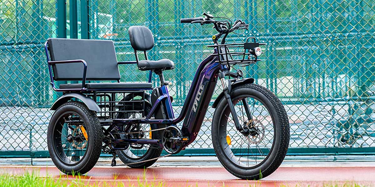 Zycle Z700 2-Seat Electric Tricycle for Adults eTrike with Passenger Seat